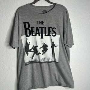 Men's The Beatles Grey, White and Black Graphic Band Tee Size Large